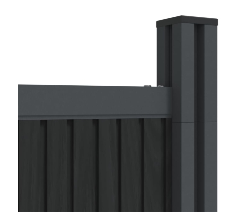 vidaXL žoga panelis, pelēks, 1218x186 cm, WPC