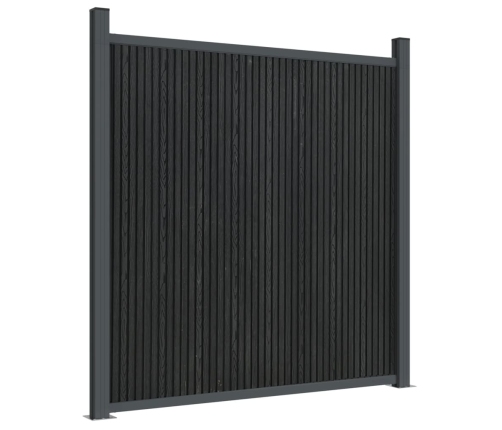 vidaXL žoga panelis, pelēks, 1737x186 cm, WPC