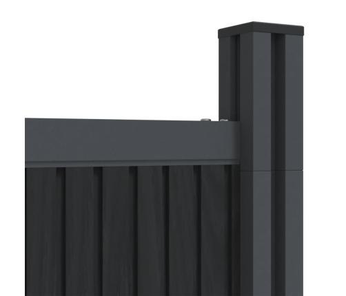 vidaXL žoga panelis, pelēks, 1737x186 cm, WPC