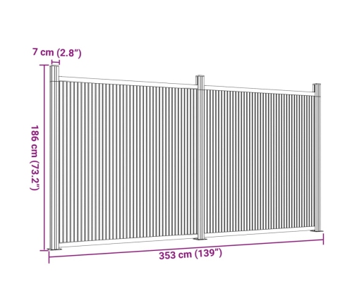 Žoga Panelis, Brūns, 353X186 Cm, Wpc Vidaxl