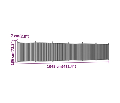 Žoga Panelis, Brūns, 1045X186 Cm, Wpc Vidaxl