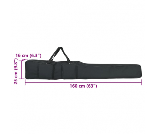vidaXL makšķeres soma, melna, 160 cm, Oksfordas audums