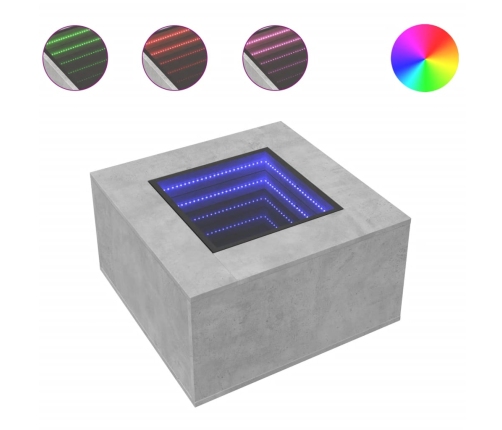 vidaXL kafijas galdiņš ar LED, 60x60x40 cm, inženierijas koks