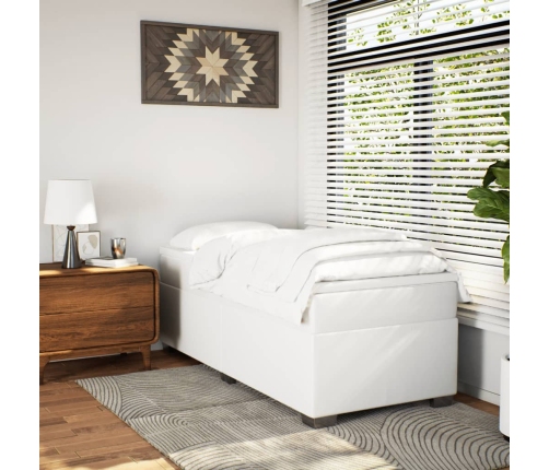 vidaXL atsperu gulta ar matraci, balta, 80x200 cm, mākslīgā āda