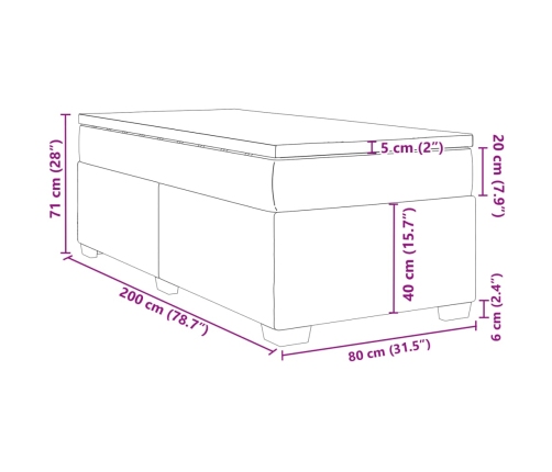 vidaXL atsperu gulta ar matraci, balta, 80x200 cm, mākslīgā āda