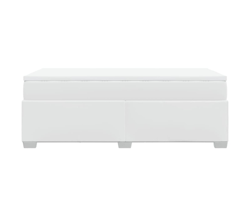 vidaXL atsperu gulta ar matraci, balta, 80x200 cm, mākslīgā āda