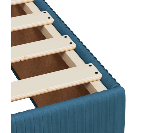 vidaXL atsperu gulta ar matraci, zils samts, 90x190 cm