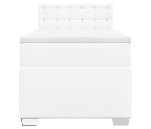 vidaXL atsperu gulta ar matraci, balta, 80x200 cm, mākslīgā āda