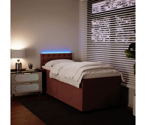 vidaXL atsperu gulta ar matraci, rozā samts, 80x200 cm