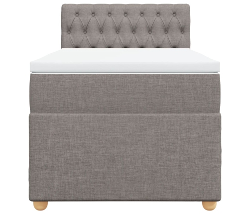 vidaXL atsperu gultas rāmis ar matraci, pelēkbrūns, 80x200 cm, audums