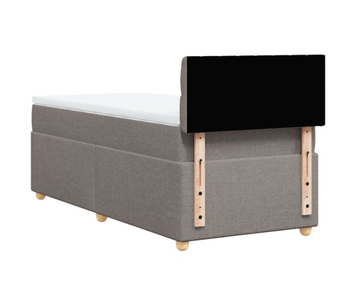 vidaXL atsperu gultas rāmis ar matraci, pelēkbrūns, 80x200 cm, audums