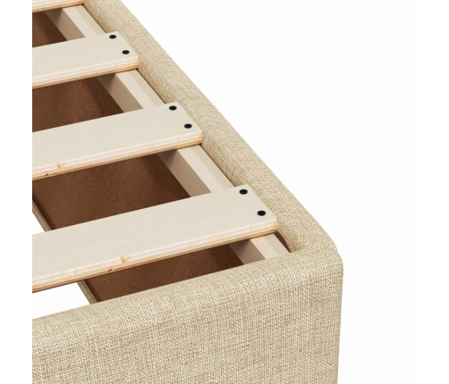 vidaXL atsperu gultas rāmis ar matraci, krēmkrāsas, 80x200 cm, audums