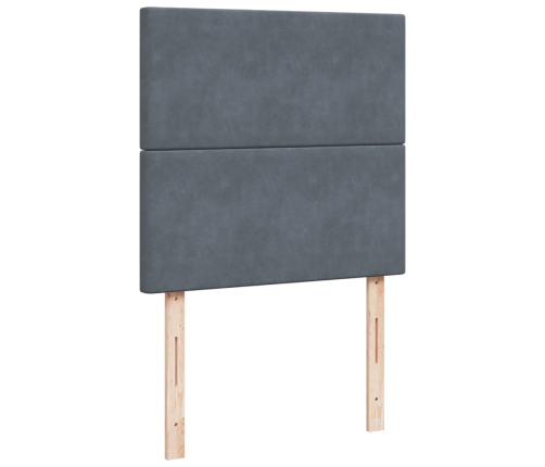 vidaXL atsperu gulta ar matraci, tumši pelēka samts, 100x200 cm