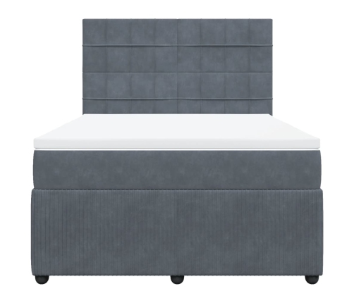 vidaXL atsperu gulta ar matraci, tumši pelēka samts, 160x200 cm