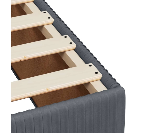 vidaXL atsperu gulta ar matraci, tumši pelēka samts, 160x200 cm