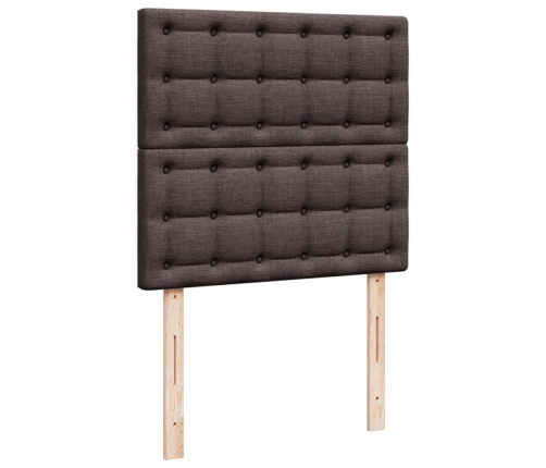 vidaXL atsperu gultas rāmis ar matraci, tumši brūna, 80x200 cm, audums