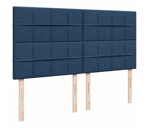 vidaXL atsperu gulta ar matraci, zils, 180x200 cm, audums