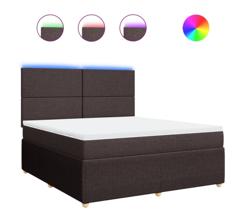 Atsperu Gulta Ar Matraci, Tumši Brūns, 180X200 Cm, Audums Vidaxl