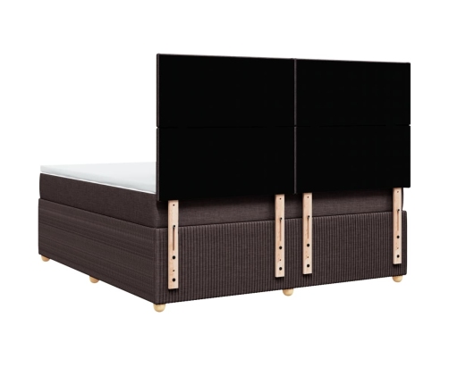 Atsperu Gulta Ar Matraci, Tumši Brūns, 180X200 Cm, Audums Vidaxl