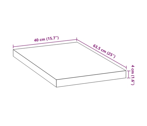 Virtuves Darba Virsma 40X63,5X4 Cm Ozola Masīvkoks Taisnstūra Vidaxl