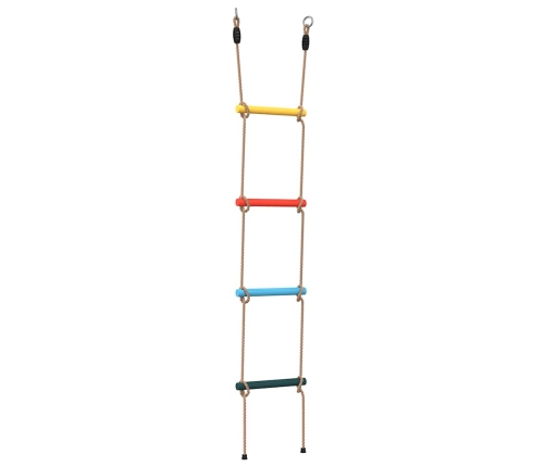 vidaXL virvju kāpnes bērniem ar 4 kāpšļiem, daudzkrāsainas