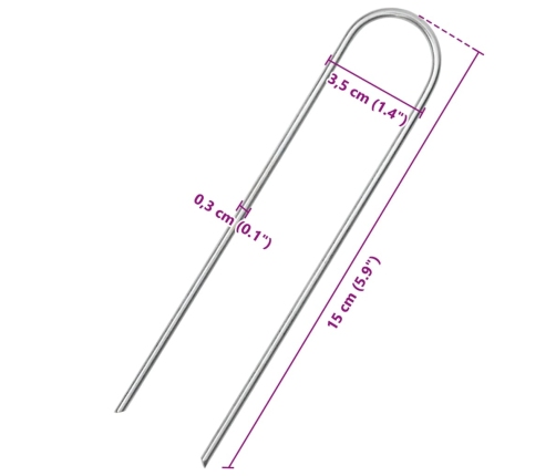 Zemes Mietiņi, 25 Gab., U-Forma, 15X35 Cm, Cinkots Tērauds Vidaxl