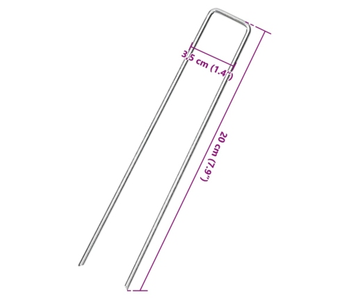 Zemes Mietiņi, 50 Gab., U-Forma, 20X3,5 Cm, Cinkots Tērauds Vidaxl