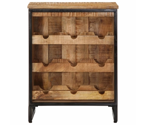 vidaXL vīna plaukts 9 pudelēm, 55x33x70 cm, mango masīvkoks