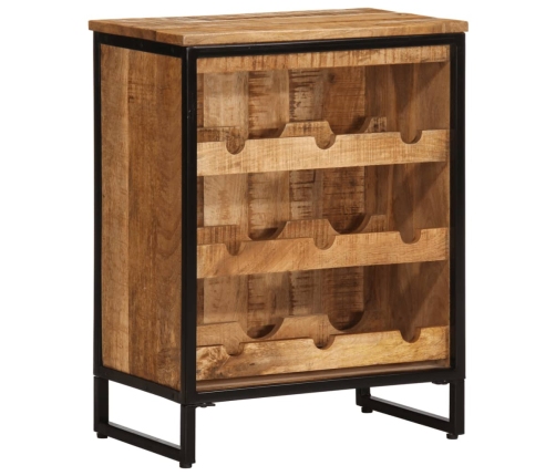 vidaXL vīna plaukts 9 pudelēm, 55x33x70 cm, mango masīvkoks