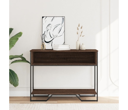 vidaXL konsoles galdiņš, brūns, 100x35x74,5 cm, inženierijas koks