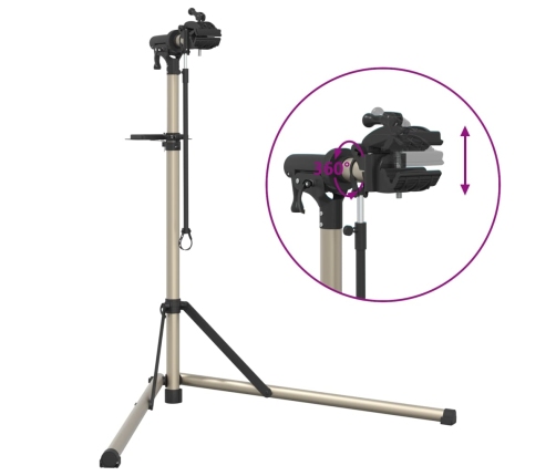 vidaXL velosipēdu remonta statīvs, salokāms, 102-160 cm, alumīnijs
