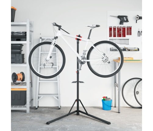 vidaXL velosipēdu remonta statīvs salokāms 92-152 cm sarkans tērauds