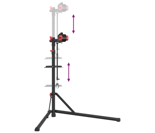 vidaXL velosipēdu remonta statīvs salokāms 92-152 cm sarkans tērauds