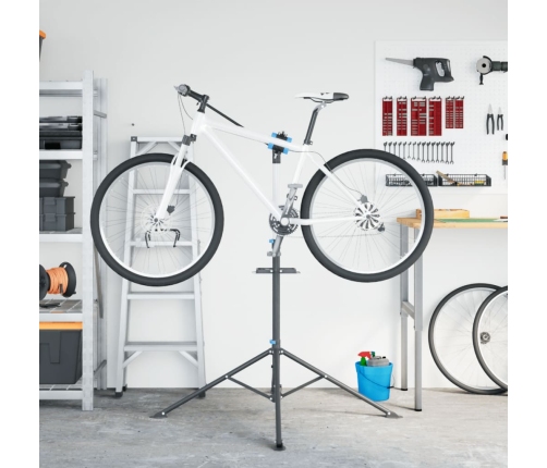 vidaXL velosipēdu remonta statīvs, salokāms, 108-188 cm zils tērauds