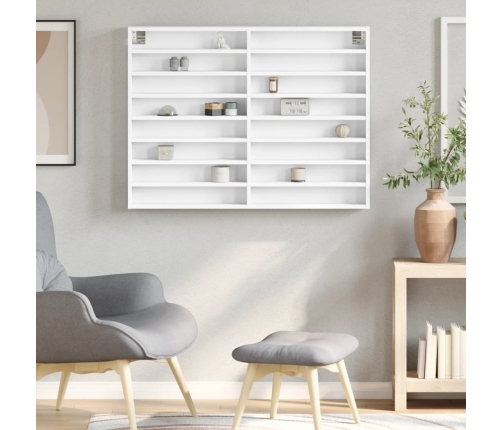 Vitrīnas Skapis, Balts, 100X8,5X75 Cm, Inženierijas Koks Vidaxl