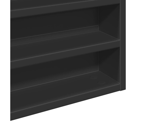 vidaXL vitrīnas skapis, melns, 100x8,5x50 cm, konstruēts koks