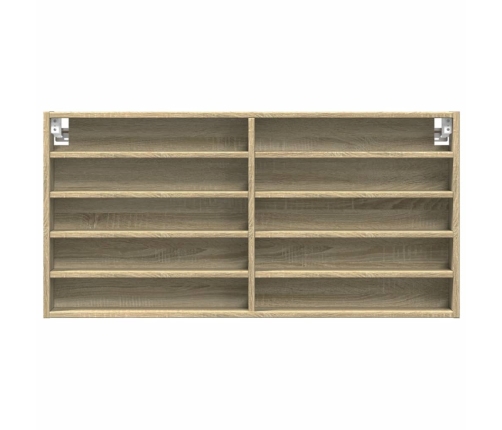 vidaXL vitrīna, ozolkoka krāsā, 100x8,5x50 cm, skaidu plāksne