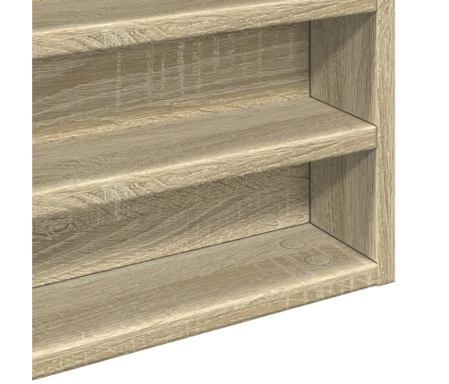 vidaXL vitrīna, ozolkoka krāsā, 100x8,5x50 cm, skaidu plāksne