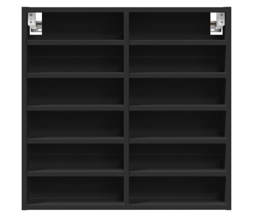 vidaXL vitrīnas skapis, melns, 60x8,5x58 cm, inženierijas koks