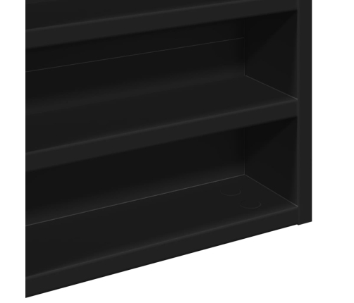 vidaXL vitrīnas skapis, melns, 60x8,5x58 cm, inženierijas koks