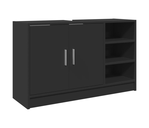 vidaXL izlietnes skapītis, melns, 90x29x55 cm, inženierijas koks