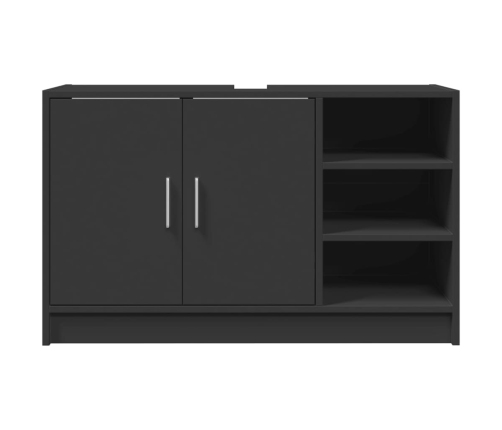 vidaXL izlietnes skapītis, melns, 90x29x55 cm, inženierijas koks