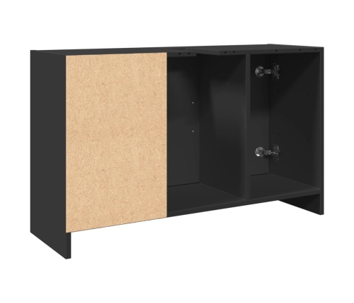 vidaXL izlietnes skapītis, melns, 90x29x55 cm, inženierijas koks