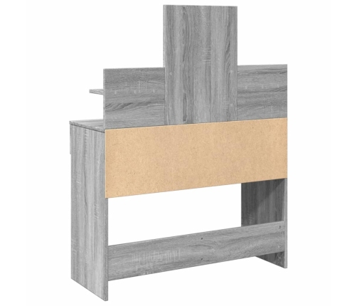 vidaXL spoguļgaldiņš ar LED, pelēka ozolkoka krāsa, 100x40x130 cm