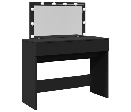 vidaXL spoguļgaldiņš ar LED, 100x40x120 cm, melns