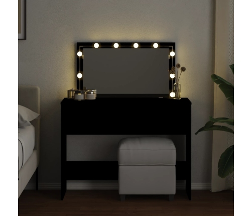 vidaXL spoguļgaldiņš ar LED, 100x40x120 cm, melns