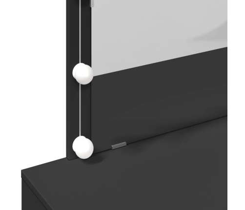 vidaXL spoguļgaldiņš ar LED, 100x40x120 cm, melns