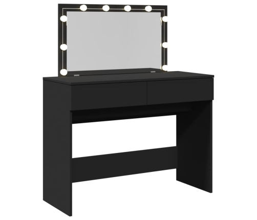 vidaXL spoguļgaldiņš ar LED, 100x40x120 cm, melns