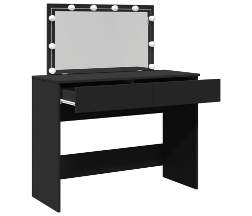 vidaXL spoguļgaldiņš ar LED, 100x40x120 cm, melns