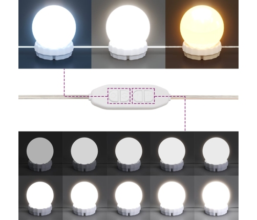 vidaXL spoguļgaldiņš ar LED, 100x40x120 cm, melns